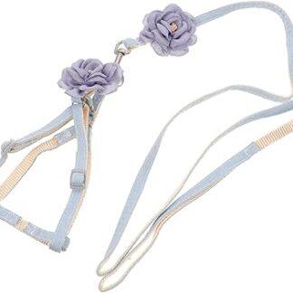 CIYODO Verstellbares Katzengeschirr Leine Outdoor-Geschirr Zugseil für Katzen bequem Reine Baumwolle lang einfach zu verwenden