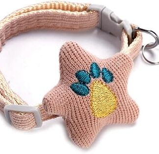 Puppy Cute Classic Adjustable Decorative with Bell Collar Party Training Kitten Adorable: 13 Pink Puppy Star Collar Cat