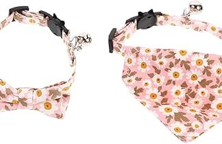 BUGUUYO 2St Katzenhalsband Weihnachten cat Clothing katzenhalsbänder Welpen für Haustiere Katzenschleifenhalsband -Dreieck-Schal-Kragen Baumwolle Rosa