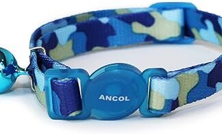 Camouflage Cat Collar with safety buckle Blue