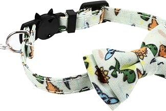 minkissy Cat Collar ID Collar for Cat Pet Neck Small Puppy Collar Pet Collar Dog Neck Breakaway Collars for Cats Pet Bow Chain Puppy Dog Collar Pet Bow Tie Cat Bell Collar The cat bib Nylon