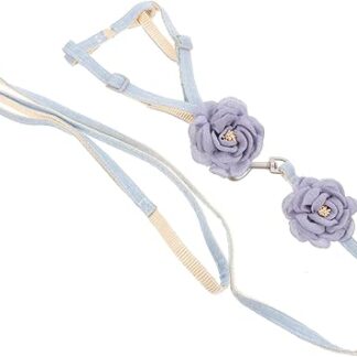 BESPORTBLE Linen Running Harness for Kittens, Rabbit Lead, Rope Lead, Rabbit Vest, Harness, Cat Lead, Cat Lead, Traction Harness for Kittens, Lead for Cat Harness, Fabric, Blue