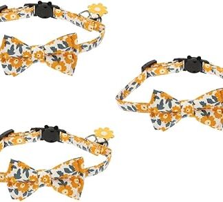 minkissy 3pcs dog collar cat collar dog collar small pet collar small cat collar cute puppy collar rabbit bow tie cat tie collar dog necklace adorable puppy collar dog choker aluminum alloy
