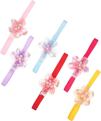 minkissy 6Pcs pet cat dog bow tie floral cat collar puppy small dogs flower dog collar flower collar for dog breakaway cat collars dog flower collar pet neck strap apparel flowers polyester