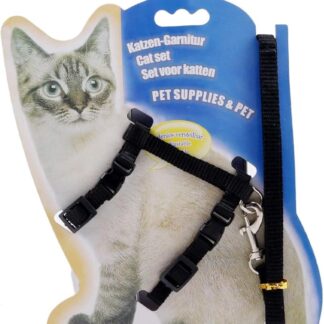 NHQZ Adjustable Nylon Harnesses Cat Lead, Cat Harness Kitten, Cat Leash, Harnesses Cat Lead, Kitten Collar, Soft Cat Harness with Lead for Kittens, Puppies, Rabbits, Rabbits, Pack of 1