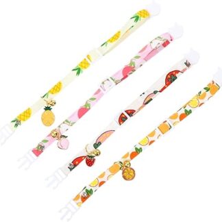 minkissy 4pcs Fruit Bell Choker small cat collar cat collar for decoration christmas cat costume xmas collar bandana small dog collars kitten collar decor puppy bow tie cotton polyester