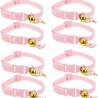 minkissy 8 Pcs cat collar decorative kitten collar small puppy collar cat training collar dog training collar pet neck chain kitten collars for boys the bell cotton polyester the cat