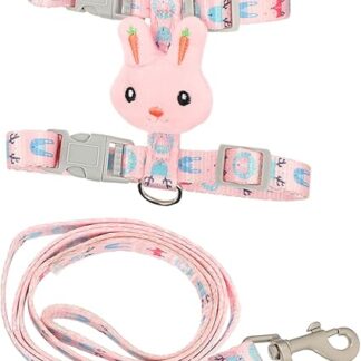 Generisch Linen Animal Walking, Pet Supplies, Cat Lead, Cat Collars, Harness for Cats, Cat Headcollar, Cat Lead, Pull Rope for Pets, I-shaped Strap, Chainring, Nylon, Pink
