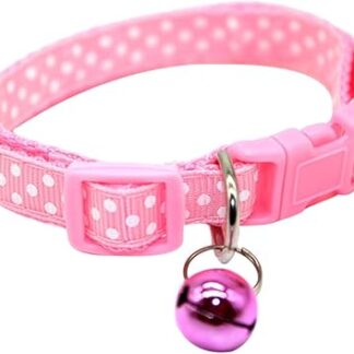strimusimak Fashion Dog Puppy Cat Kitten Buckle Cute Dot Print Bell Adjustable Pet Collar
