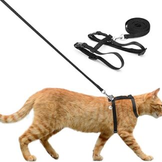 Nobleza Cat Harness with Lead, Adjustable Nylon Harnesses, Cat Lead, for Cats and Rabbits