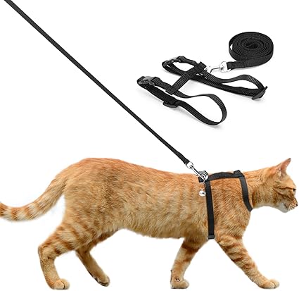 Nobleza Cat Harness with Lead, Adjustable Nylon Harnesses, Cat Lead, for Cats and Rabbits