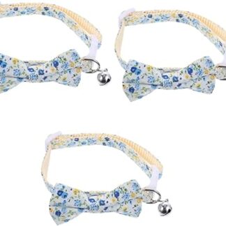 minkissy 3pcs Cat Collar Cat Bow Ties Adjustable Cat Bow Tie Cat Bow Tie Collar Cat Neck Collar Adjustable Dog Collar Cat Necklace Collar Kitten Collar Polyester Nylon Trumpet Outdoor x3