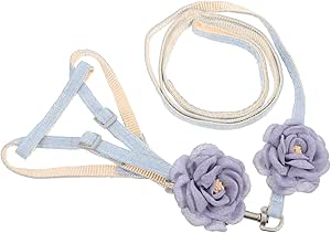 POPETPOP Linen Harnesses for Pet Vests Cat Collar Cat Toy Cat Transporter Cat Leash Cat Lead Traction Harness for Cats Traction Harness for Kittens Fabric Blue