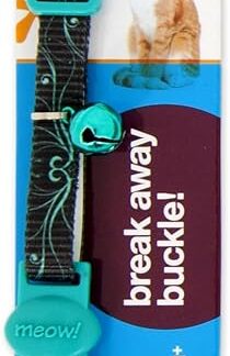 Petmate Cat Swirls Collar, Teal, 8-12"