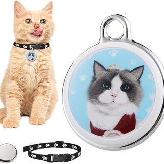 GPS Tracker for Cats Dogs, Mini GPS Cat Tracker/Dog Tracker, Tractive GPS Cat Tracker, Dog Tracker without Monthly Fees, Real Time Location Tracking, Waterproof Cat Tracker GPS