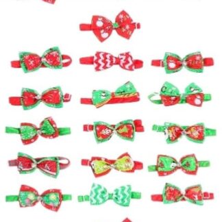 minkissy 48 Pcs pet bow tie cat collar with bells puppy bibs breakaway cat collar pet handkerchief dog neckties pet bow collar dog neck bows dog neckerchief Christmas ribbon accessories