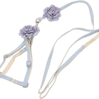 Happyyami Leinen Geschirr Für Katzen Katzengeschirre Katzenkäfig Hasenweste Geschirr Katzenhalsbandanhänger Katzenhalsband Abbrechen Kette Katze Hundeleine Kleintiergeschirr Stoff Blue