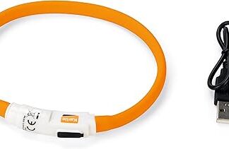 Karlie Flamingo Visio Light LED Hose Collar for Cats, Orange, 35 cm