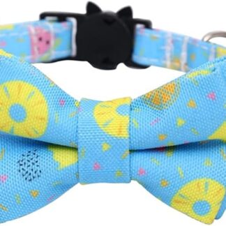 HCHGJKN Basic Dog Collars Breakaway Cat Collar with Bell and Bow Tie Cute Watermelon Pattern Adjustable Safety Kitten Collar for Cats Kitty Accessories