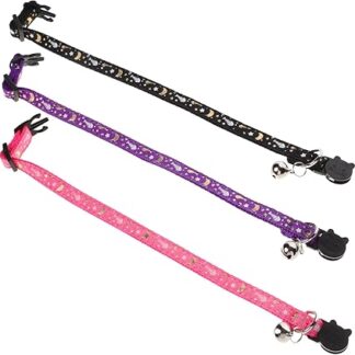Supvox 3st Leuchtendes Katzenhalsband Für Katzenhalsband Mit Strass Kätzchen Mit Glocke Futterspender Halter Für Katzenhalsband Verstellbarer Kätzchenkragen Stoff
