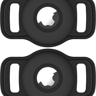 Airtag Dog Collar Holder: 2 Pack Soft Silicone Air Tag Holder for Pets Dogs Cats Collar, Sturdy AirTag Dog Tracker Protective Case, Pet-friendly Accessories Compatible with Apple Airtag