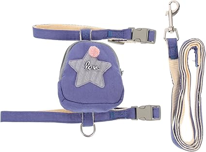 hunderucksack Leine Laufseil für Kätzchen Katzenkäfig Laufgürtel Katzenwestenleine Haustier-Selbsttragerucksack Hündchen Kätzchen ausbruchsicheres Geschirr Katzenbedarf Nylon Blue BUGUUYO
