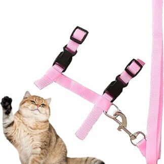 LuLiyLdJ Cat Harness with Lead, Adjustable Nylon Harnesses, Cat Lead, Cat Harness with Lead, Escape Proof, for Cats and Rabbits, Pack of 1