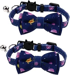 minkissy 2pcs Cat Collar Pet Bowtie Collar ID Collar for Cat Breakaway Collars for Cats Bow Tie Collar Large Dog Bow Tie Pet Bow Chain Pet Collar Pet Necklace Pet Ties ID Card The Dog Nylon