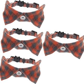 minkissy 4pcs Adjustable cat Collar Puppy Neck Collar cat bib Collar Puppy Neck Scarf cat Collar Scarf cat Collar cat Collar Breakaway with Bell Kitten cat Bell Cloth