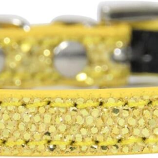 FNSK Shiny Diamond Rhinestone Harness Cat Collar Puppy Baby Dog Cat Collar Leather Strap Kitten Accessories Puppy Collar (Color : Gold 2, Size : S)