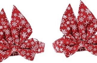 minkissy 2 pcs pet collar breakaway cats collars grooming bows red zip ties adjustable kitten collar Xmas holiday dog collars Pet Neckwear Xmas dog collar cotton hat Christmas