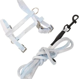 FONDOTIN Katzenhalsband Kragen Katzenweste einstellbar Kostüm Katzengeschirr cat Clothing katzenbekleidung cat Costume laufweste Kätzchen Fliege Leine Haustierweste mit Leine Polyester Blue