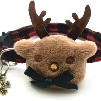 HCHGJKN Basic Hundehalsbänder Pet Collar Cat Dog Cartoon Kragen Kätzchen Welpen Plaid Halskette mit Glockenhundkragen Katze Schal Pet Zubehör(Red Plaid)