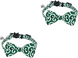 INOOMP Pack of 2 Pet Collar Kitten Cat Costume Accessories Cat Bowknot Bell Collar for Pet Cat Collar Cat Tie Bell Tie Buckle Cloth