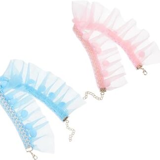 minkissy 2pcs pet collar pet cat lace collar cat lace bowknot cute cat lace collar lace cat collars dog collar bib bandana scarf exquisite cat collar pet supplies polyester cosplay