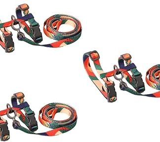 Parliky 3 STK H-Typ Katzen schlepp Seil Erdfarbene Leine Hund Haustiergurt Hasenleine Zugband Schnellverschluss Schnalle katzenbedarf Katzengeschirr Haustier Geschirr Pom-Material Colorful