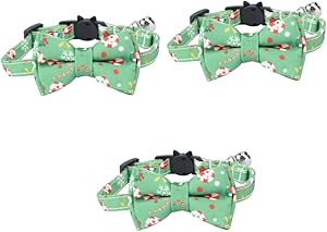 minkissy 3pcs Christmas Cat Collar Pet Christmas Dog Necktie Santa Claus Outfit Puppy Neck Collar Christmas Bow Tie Cat Collar Christmas Bell Collar Dog Neckties Dog Cat Cloth Cosplay