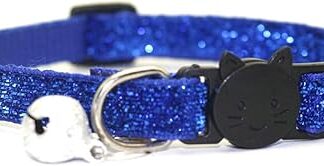 Moonbaby With Bell Breakaway Adjustable Sequins Pet Collar Neck Strap Cat Pet Supplies Blue