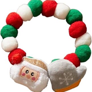 Christmas Cat Collar, Plüsch-Katzenhalsband, trendiges Katzenhalsband, festlich, Plüsch, Katze, trendig, mit Plüschbällen für Katzen und Katzen ( , mittel, groß)