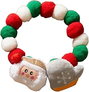 Christmas Cat Collar, Plush Cat Necklace, Trendy Kitten Collar, Festive Plush Cat Necklace Trendy Christmas Cat Collar with Plush Balls for Kittens and Cats (Small, Medium, Large)