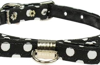 Evans Collars Collar with Bow, 10", Polka Dot, Black