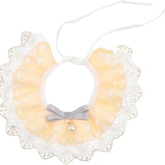 minkissy 1pc pet lace scarf pearl collar cat triangle scarf cat neckerchief small puppy collar kitten collar pearl choker kittens collar cat scarf cat birthday costume pet supplies wedding