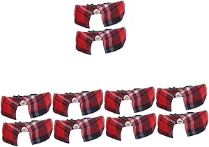 minkissy 10 pcs adjustable cat collar plaid cat collar bow pet collar kitten neck collar cat collar with bell dog outfit pet neck collar pet bowknot collar Cat Supply chain ring Cloth charm
