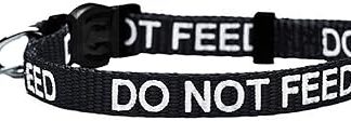 LARRYROO Do Not Feed Cat Collar, Soft Nylon and Safety Buckle, Black