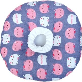 ORFOFE Soft Pet Recovery Collar Anti-Bite Anti-Lick Elizabethan Collar Cat Sponge Neck Collar (Grey Cat, Size Xs)