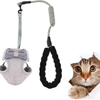 WOONEKY Pet Harness Running Harness for Cats Lead for Cats Small Dog Harness and Lead Cat Harness Escape Proof Cat Collar Chest Strap for Pets Grey