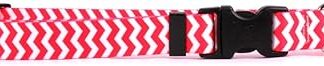Yellow Dog Design Standard Easy Snap Dog Collar Chevron Blueberry Cat 8" - 12" Chevron Strawberry