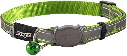 Rogz Catz NightCat Collar, Lime