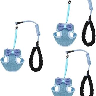CIYODO 3st Katzengeschirr Kätzchenleine Kätzchen-Kragen Katzenleinen Zum Spazierengehen Brustgurt Für Haustiere Kleines Hundegeschirr Und Leine Katzenhalsbänder Für Mädchenkatzen Blue
