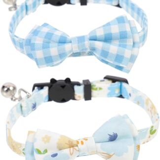 minkissy 2Pcs pet cat collar decorative kitten collar pet cosplay collar cat collar tie adjustable cat collar cat collar bow tie puppy party collar pet breakaway collars delicate bib cloth